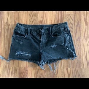 All saints denim shorts black